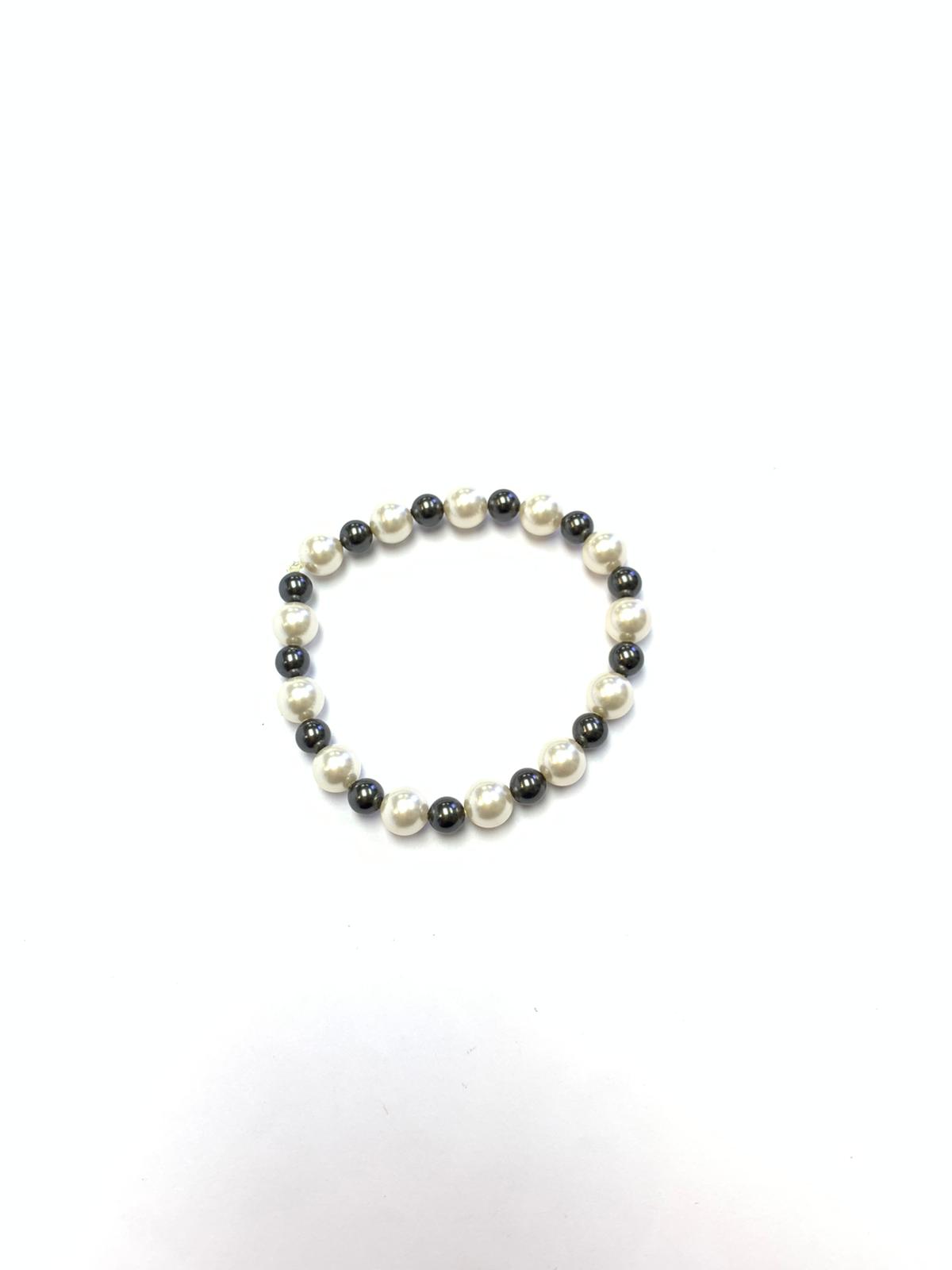 Pearl Bracelet – Black White – 天鵝牌水晶首飾坊